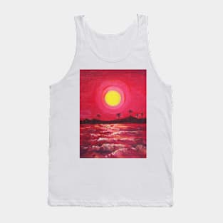 Oil Painting - Sunset in Southern Sicily, 2008 Tank Top